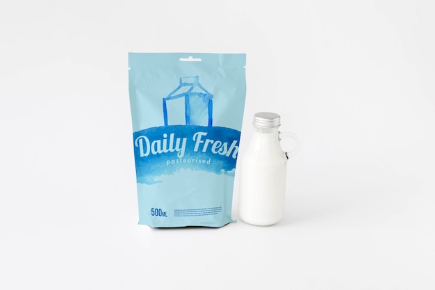 Milk packaging mockup