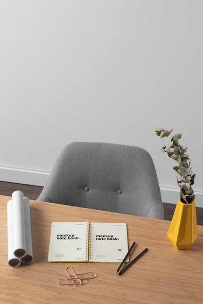 Minimal desktop workspace mock-up design