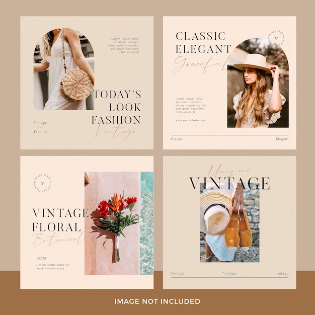 PSD minimal style instagram post set premium psd