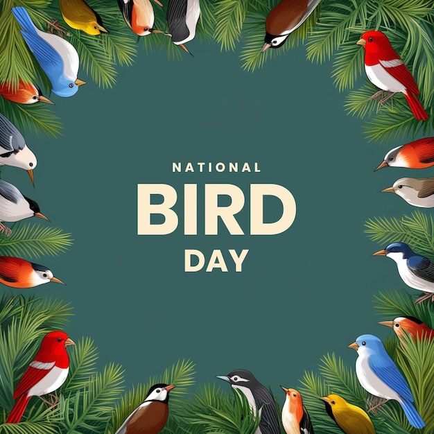 PSD minimale ontwerpsjabloon voor de nationale vogeldag