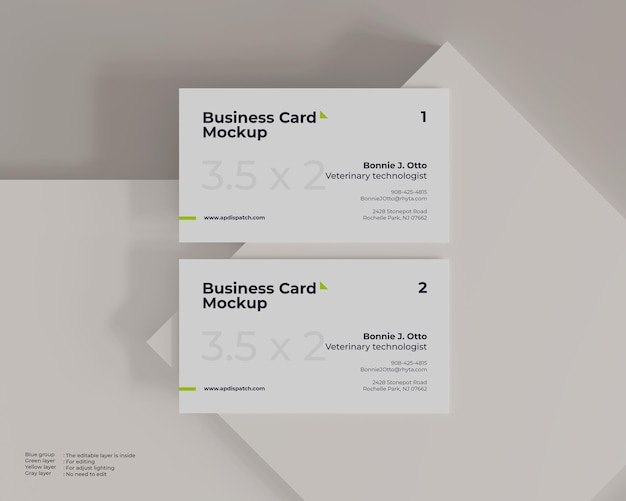 Minimalist business card mockup