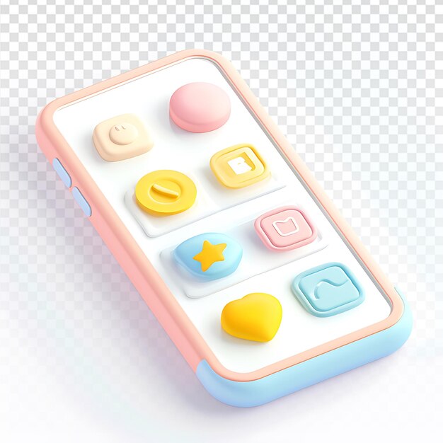 PSD minimalist mobile app icon in soft pastel colors