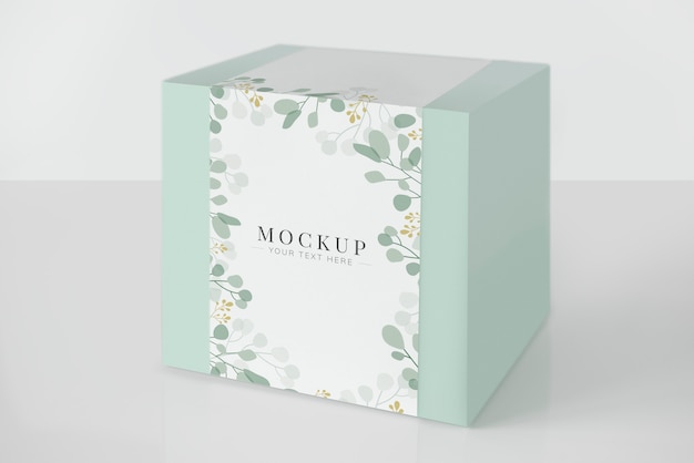 PSD mint green packaging box mockup