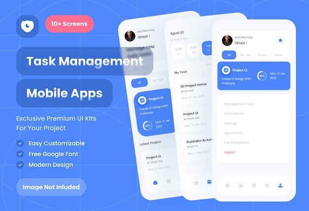 PSD mobile apps ui kit template