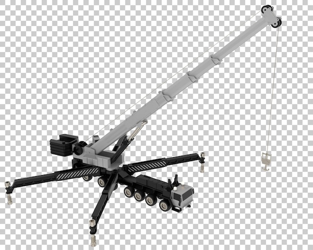 PSD mobile crane isolated on transparent background 3d rendering illustration