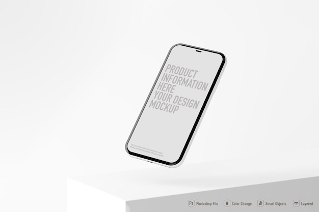 Mobile mockup isolated on white color background 3D 3D IllustrationxA