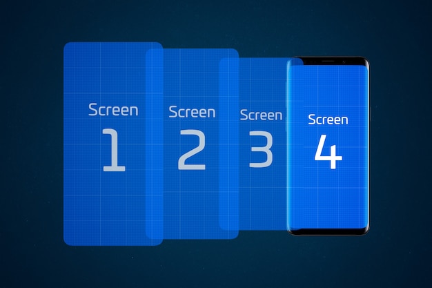 PSD mobile screens mockup