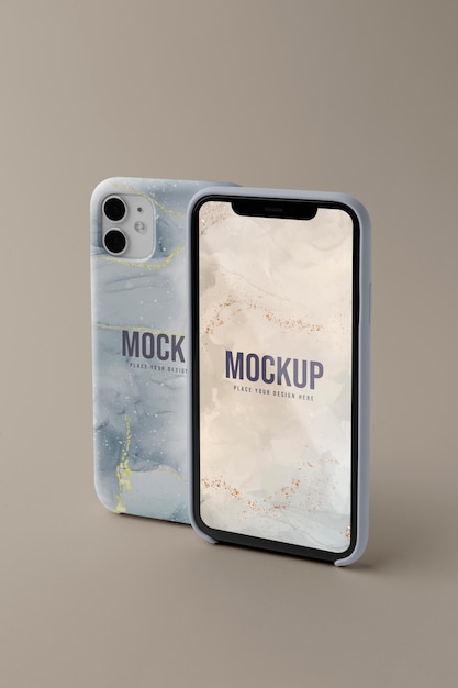 Mock-up mobile phone cases arrangement