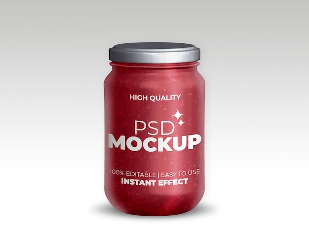 PSD mockup for realistic jar