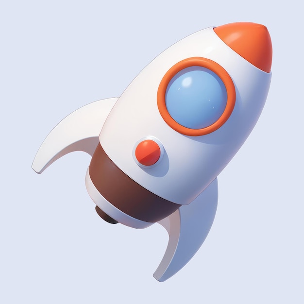 a model of a rocket icon cartoon illustration