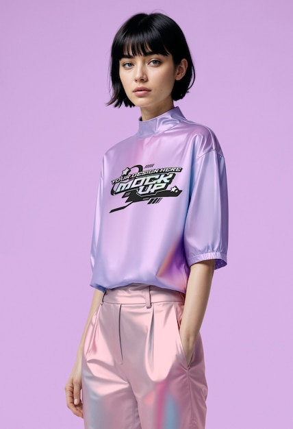 PSD model wearing cool apparel mockup