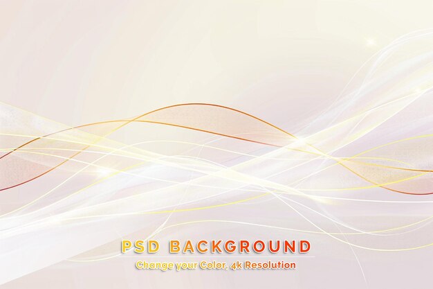 PSD modern abstract golden shiny wave line white background