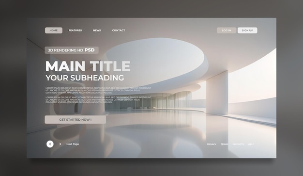 PSD modern art of architecture landing page