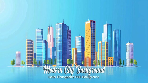 PSD modern city art hd background in psd and jpeg format