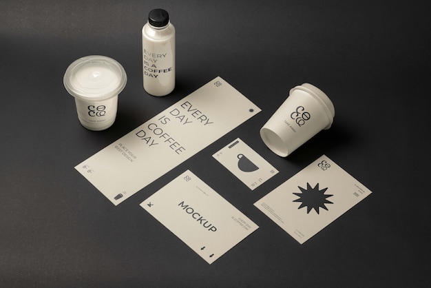 PSD modern coffee package branding mock-up