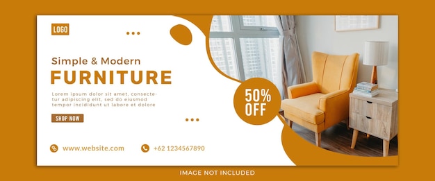 PSD modern home furniture banner facebook web social media template