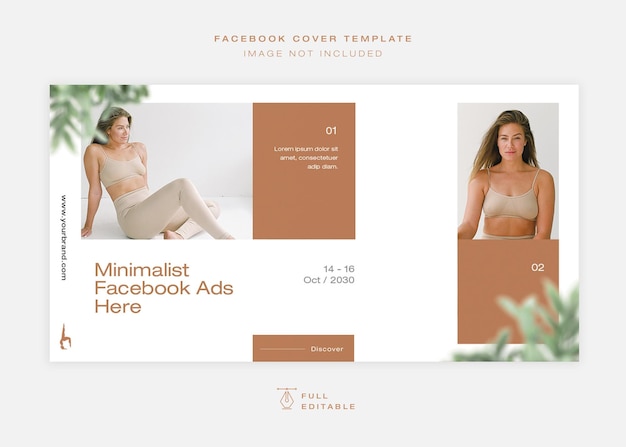 Modern Minimal Fashion Facebook cover or Banner Template Editable Psd