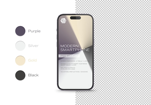 Modern smartphone isolated on white Mockup