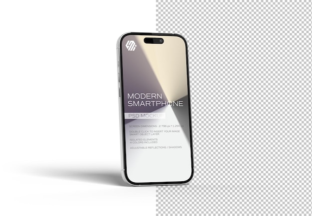 Modern smartphone isolated on white Mockup