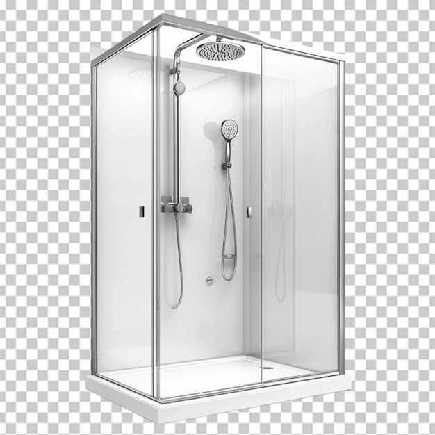 PSD modern transparent glass shower png