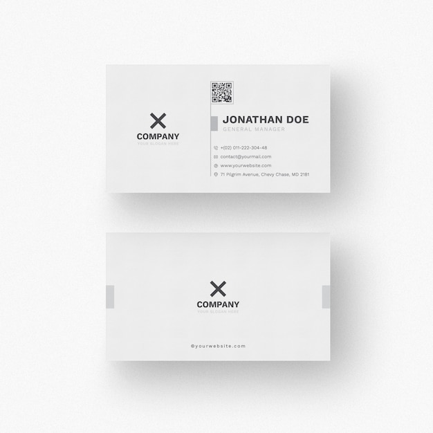 PSD modern white business card mockup