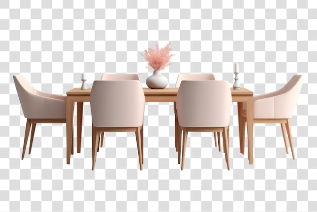 Moderne eettafel met stoelen