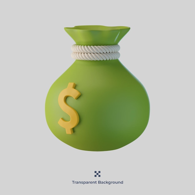 Money Bag 3d icon illustration