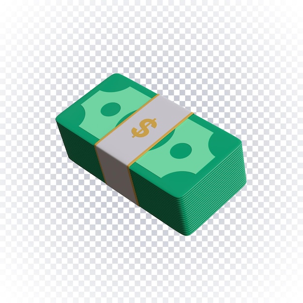 Money icon 3d render isolated