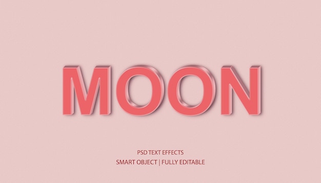 PSD moon 3d editable text effect premium psd