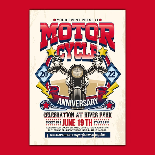 PSD motorcycle club event flyer template