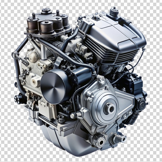 Motorcycle engine with a heart in the middle on transparent background