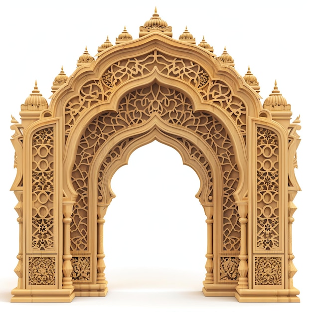 Mughal decorative arch indian illustration realistic