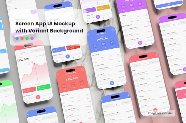 Multiple Smartphone Screen Mockup for showcasing your UI design to clients