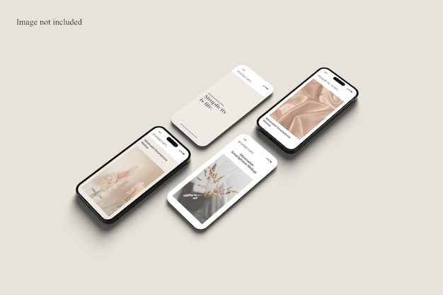 Multiple Smartphone and Screen Mockup