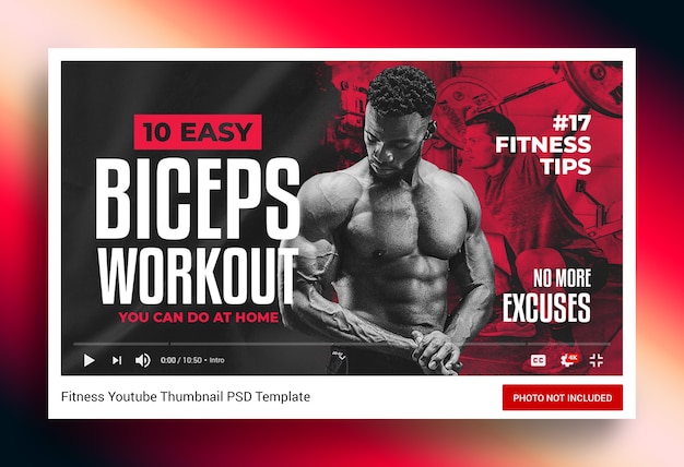 Muscle Toning Fitness Workout Youtube Channel Thumbnail and Web Banner