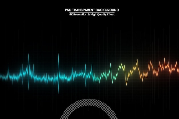 PSD music equalizer neon sound waves audio digital technology background design