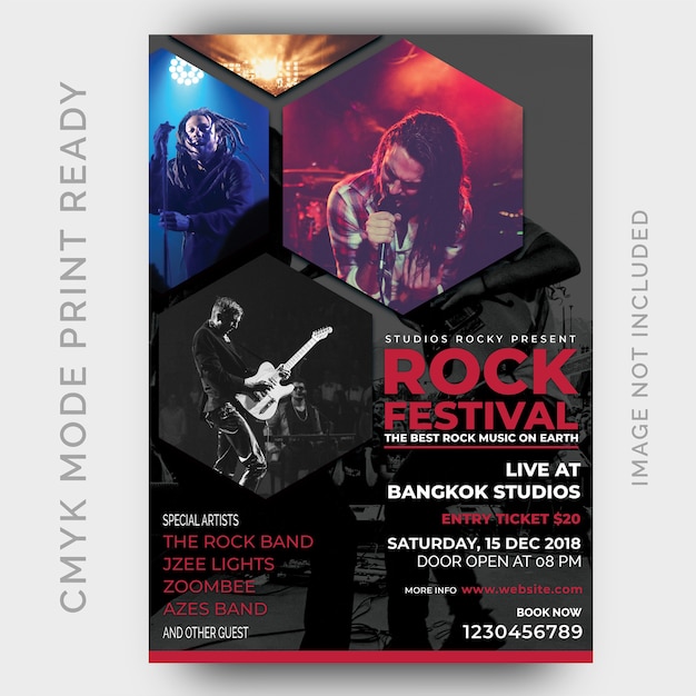 Music Festival Poster. Flyer Design Template