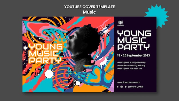 Music festival youtube cover template