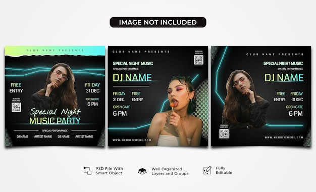 Music Party Banner Template Collection