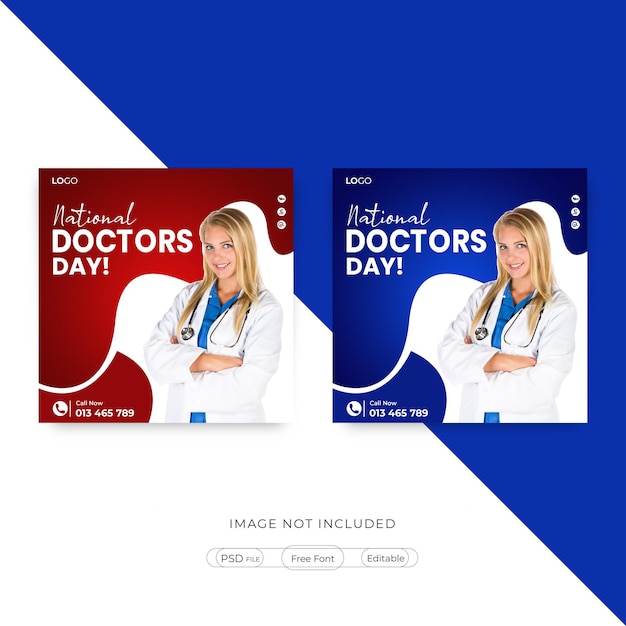 PSD national doctors day social media banner template