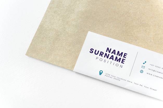 PSD natural brown paper envelope mockup