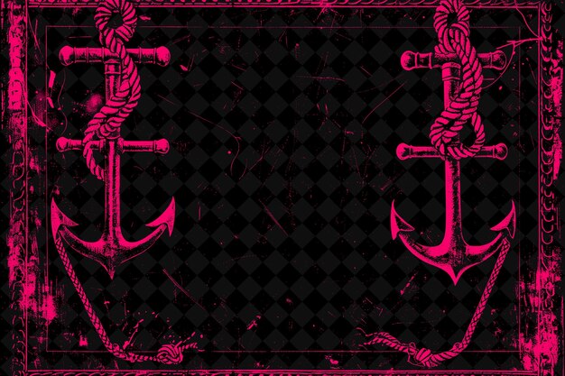 PSD nautical glam frame border with rope and anchor motifs textu creative png abstract designs