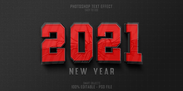 New Year 2021 Text style effect template