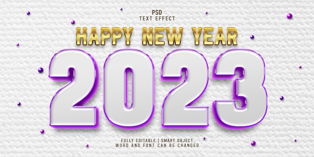 New year 2023 editable psd text effect template