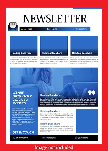 PSD newsletter template layout design for web and email fully psd editable