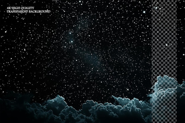 PSD night sky with stars and clouds shot enjoy the celestial view on a transparent background