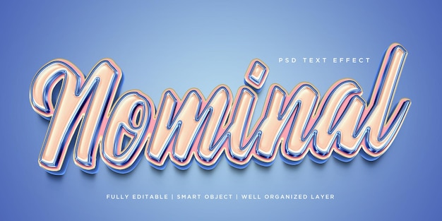 PSD nominal 3d style text effect