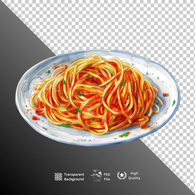 Noodles isolated on transparent background