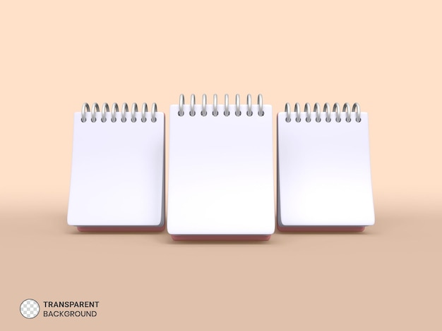 Notebook and pencil icon isolated 3d render illustration