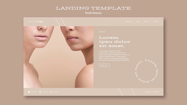 PSD nude beauty landing page template